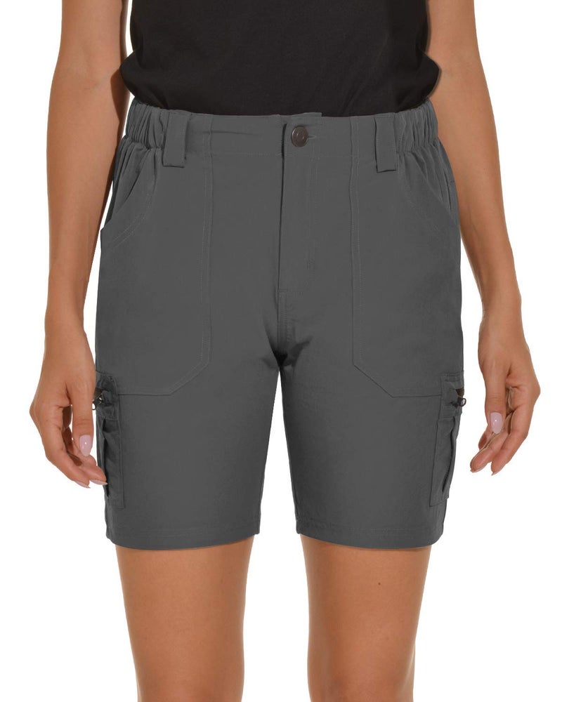 VAYAGER Women's Hiking Cargo Shorts Quick Dry Lightweight Stretch Shorts Golf Fishing Outdoor Casual Shorts Grey X-Large - Image 2